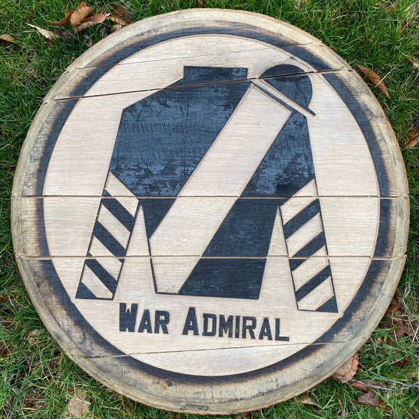 War Admiral Triple Crown Engraved Reclaimed Bourbon Barrel Head